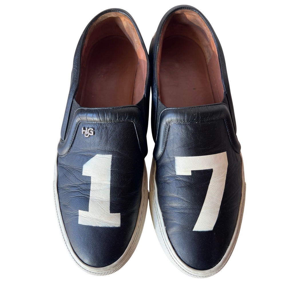 Givenchy Pervert 17 Black Leather Slip On Sneakers Size 37 Made in Italy